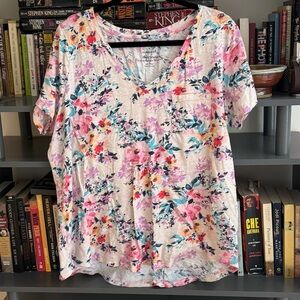 FLASH SALE $5 2X emerald tunic 2 Torrid floral tee